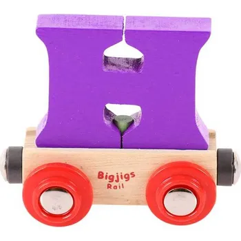 Vláček a vláčkodráha Bigjigs Rail Vagónek dřevěné vláčkodráhy - Písmeno H