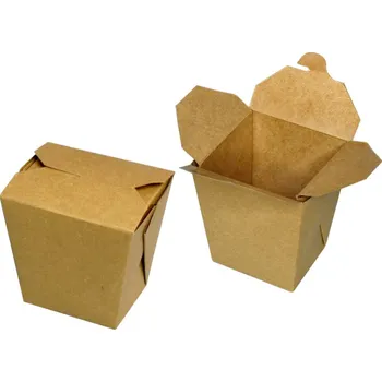 Box na nudle hranatý 16oz 450ml kraft hnědý - 450 ks