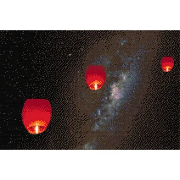 Diamantové malování Diamantové malování - Lampióny štěstí Velikost: 40x60cm, Rámování: Pouze srolované plátno, Diamanty: Čtvercové