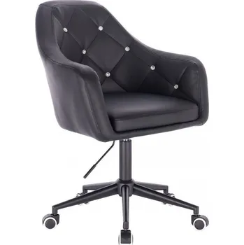 LuxuryForm DESIGN Kosmetické křeslo ROMA na černé podstavě s kolečky - černé