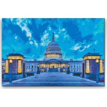 Diamantové malování Diamantové malování - Washington DC - Capitol Velikost: 40x60cm, Rámování: Pouze srolované plátno, Diamanty: Kulaté