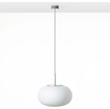 Brokis Designové závěsné svítidlo Sfera PC1285, Ø38cm Povrch Montury: broušený hliník lakovaný (CCS2841), Barva el. vedení: textilní kabel - bílý (CECL521), Baldachýn: kov - bílý matný komaxit (CCSC618)