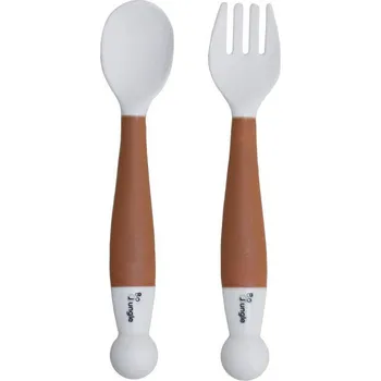 dětský příbor Bo Jungle ohebná lžička s vidličkou Terracotta