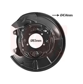 Brzdový kotouč Ochranný plech proti rozstřikování, brzdový kotouč VAN WEZEL 5377373