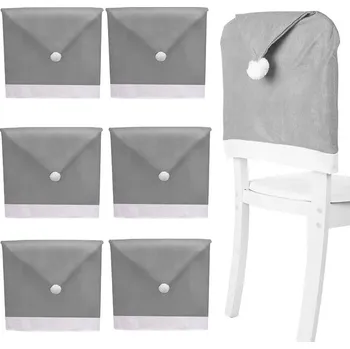 Vánoční dekorace Verk Vánoční návlek na židli - Santa Claus šedý 6ks