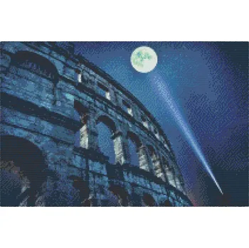 Diamantové malování Diamantové malování - Noční Koloseum Velikost: 40x60cm, Rámování: Pouze srolované plátno, Diamanty: Čtvercové