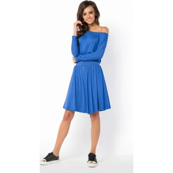 Dámská móda Letní šaty dámské ve volném střihu značkové středně dlouhé modré - Modrá - Makadamia L Královská modř