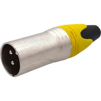 Elektrický konektor Konektor XLR kabelový, stříbrný, samec Žlutá