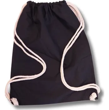 Městský batoh neznámá Batůžek - plátěný vak 35x45cm zvolit barvu: Černý s bílou šnůrou