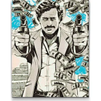 Diamantové malování Diamantové malování - Pablo Escobar Velikost: 30x40cm, Rámování: Pouze srolované plátno, Diamanty: Kulaté