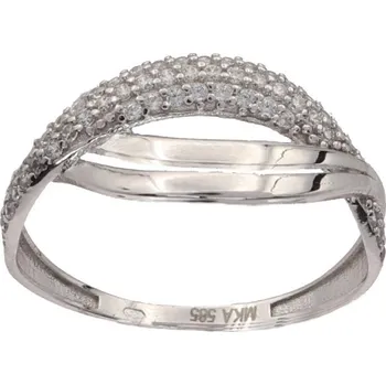 Prsten Zlatý prsten z bílého zlata PPY0027W, vel. 53, 1.8 g (585/1000)