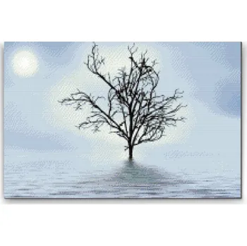 Diamantové malování Diamantové malování - Strom v mlze Velikost: 40x60cm, Rámování: Pouze srolované plátno, Diamanty: Kulaté