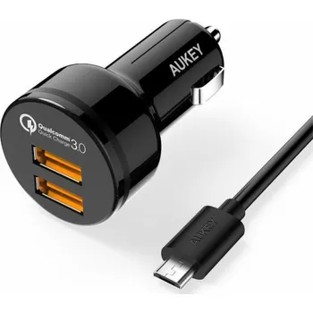 AUKEY auto nabíjecka 36W cerná 2-port USB-type A CC-T8
