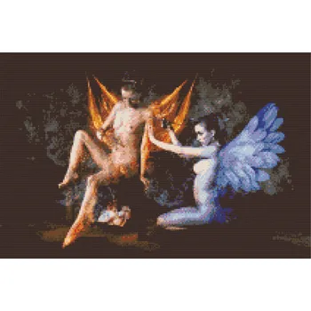Diamantové malování Diamantové malování - Nebe a peklo Velikost: 40x60cm, Rámování: Pouze srolované plátno, Diamanty: Kulaté