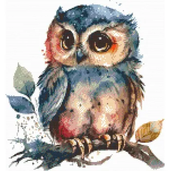 Diamantové malování Diamantové malování - Sova s velkýma očima Velikost: 40x50cm, Rámování: Pouze srolované plátno, Diamanty: Čtvercové