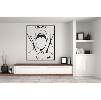 Samolepící dekorace Lepy.cz Samolepka na zeď Žena - Jazyk Velikost (šířka x výška): 90x111cm, Barevná varianta: Mátová zelená