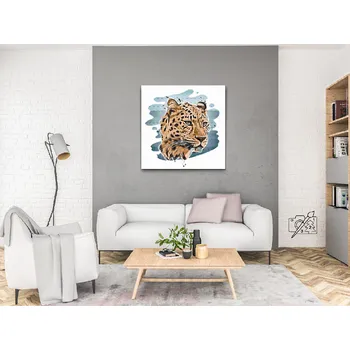 Diamantové malování Diamantové malování - Hlava leoparda Velikost: 50x50cm, Rámování: Pouze srolované plátno, Diamanty: Kulaté