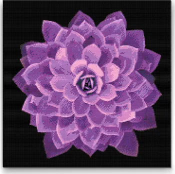 Diamantové malování Diamantové malování - Fialová mandala Velikost: 50x50cm, Rámování: Pouze srolované plátno, Diamanty: Čtvercové