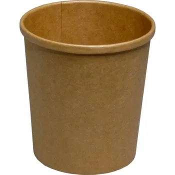 Jednorázové nádobí Kelímek papírový na polévku 450ml 16oz, 97mm kraft hnědý - 500 ks