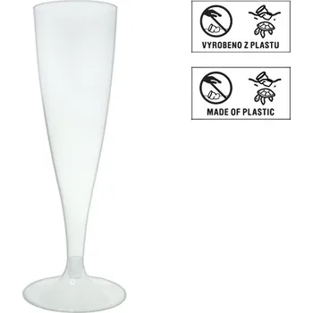 Jednorázové nádobí Kelímek krystal PS na šampus 100ml 2-dílný - EU logo - 500 ks