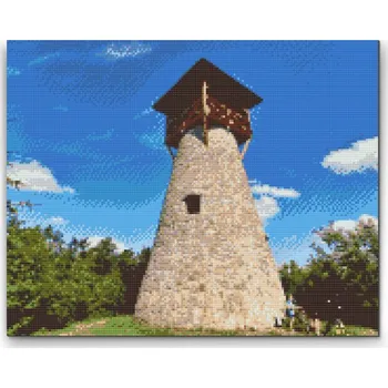Diamantové malování Diamantové malování - Rozhledna Bobovec, Slovensko Velikost: 30x40cm, Rámování: Pouze srolované plátno, Diamanty: Čtvercové