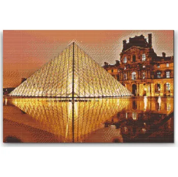 Diamantové malování Diamantové malování - Muzeum Louvre Velikost: 40x60cm, Rámování: Pouze srolované plátno, Diamanty: Čtvercové