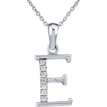 Řetízek Stříbrný náhrdelník s přívěskem písmene E s Brilliance Zirconia ZT191003NE