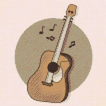 Diamantové malování Diamantové malování - Hnědá kytara Velikost: 30x30cm, Rámování: Pouze srolované plátno, Diamanty: Čtvercové