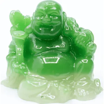 Milujeme Kameny Smějící se Buddha hojnosti - soška Feng shui - zelená Z5 379164