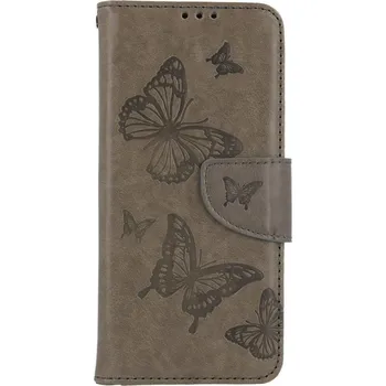 Pouzdro na mobilní telefon Pouzdro Xiaomi Redmi Note 11 knížkové Butterfly šedé (kryt neboli obal na Xiaomi Redmi Note 11)