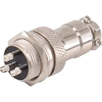 Auto elektroinstalace GX16, panelový spojovací konektor, kovový 3-pin