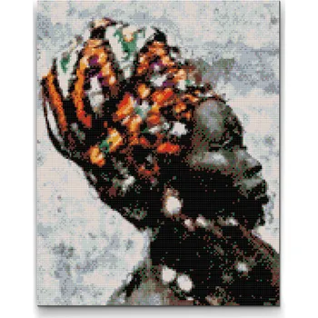 Diamantové malování Diamantové malování - Africká žena Velikost: 30x40cm, Rámování: Pouze srolované plátno, Diamanty: Kulaté