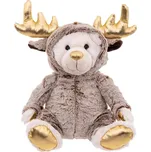 Atmosphera Vánoční plyšová hračka, medvídek oblečený jako sob, 28 cm