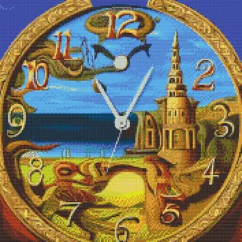 Diamantové malování Diamantové malování - Abstraktní hodiny Velikost: 50x50cm, Rámování: Pouze srolované plátno, Diamanty: Kulaté