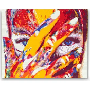 Diamantové malování Diamantové malování - Žena s modrýma očima Velikost: 30x40cm, Rámování: Pouze srolované plátno, Diamanty: Čtvercové