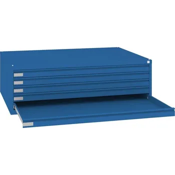 Kartotéka Zásuvková skříň na výkresy, zesílená, 5 zásuvek, formát A0, barva modrá RAL5010