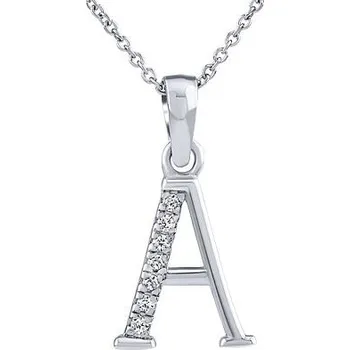 Řetízek Stříbrný náhrdelník s přívěskem písmene A s Brilliance Zirconia ZT191003NA