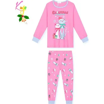 Dívčí pyžamo Dívčí vánoční pyžamo KUGO MP3825, světle růžové