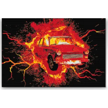 Diamantové malování Diamantové malování - Trabant Velikost: 40x60cm, Rámování: Pouze srolované plátno, Diamanty: Čtvercové