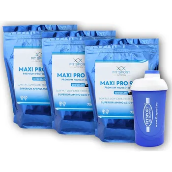 Protein 3x Maxi Pro 90% 750g + šejkr Fitsport