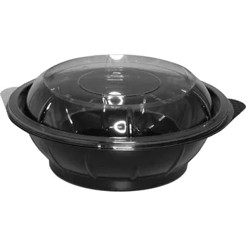 Jednorázové nádobí Miska rPET kulatá 500ml B48-spodek, černá - 600 ks