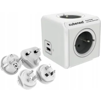 Cestovní adaptér Cubenest PowerCube Rewirable USB A+C PD 20 W