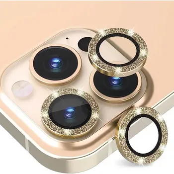 Třpytivé ochranné sklo na čočku fotoaparátu a kamery pro Apple iPhone 15 - zlaté
