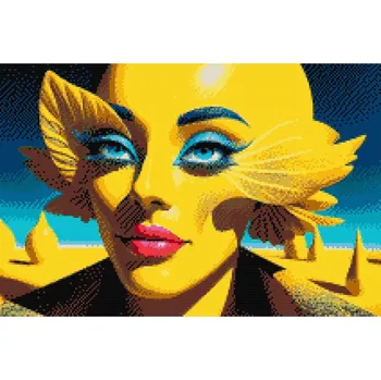 Diamantové malování Diamantové malování - Citronová dáma Velikost: 40x60cm, Rámování: Pouze srolované plátno, Diamanty: Kulaté