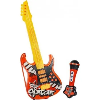 Hudební nástroj pro děti Červená elektrická rocková kytara s mikrofonem