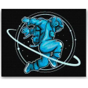 Diamantové malování Diamantové malování - Astronaut 2 Velikost: 30x40cm, Rámování: Pouze srolované plátno, Diamanty: Kulaté