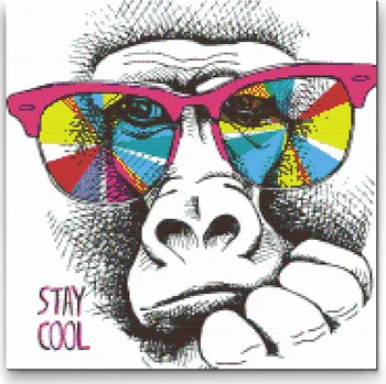 Diamantové malování Diamantové malování - Stay cool Velikost: 50x50cm, Rámování: Pouze srolované plátno, Diamanty: Kulaté