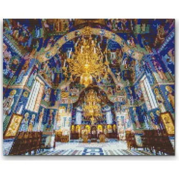 Diamantové malování Diamantové malování - Klášter Sihastria, Rumunsko Velikost: 30x40cm, Rámování: Pouze srolované plátno, Diamanty: Kulaté