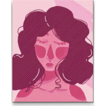 Diamantové malování Diamantové malování - Růžová dáma Velikost: 30x40cm, Rámování: Pouze srolované plátno, Diamanty: Kulaté