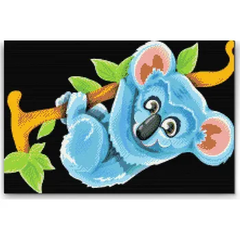 Diamantové malování Diamantové malování - Modrá koala Velikost: 40x60cm, Rámování: Pouze srolované plátno, Diamanty: Čtvercové